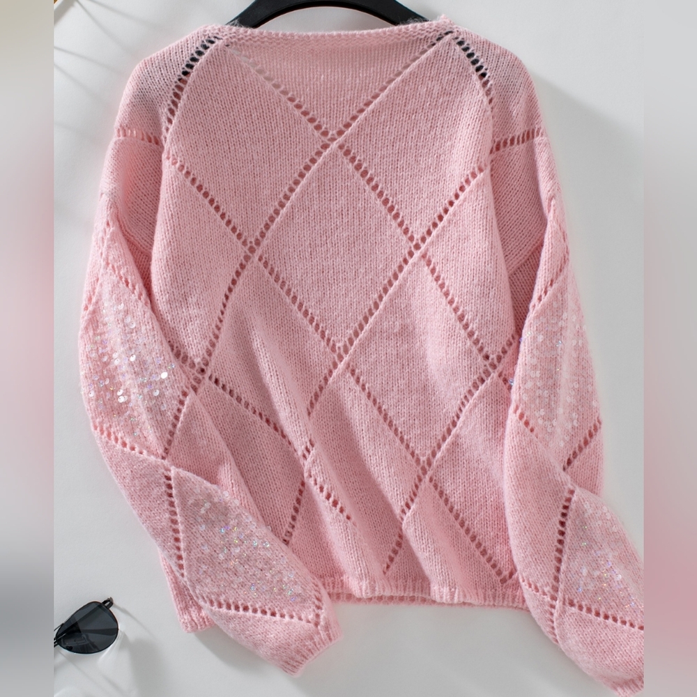 Threads of Elegance Knit Top - Pink - Picture 2 of 5